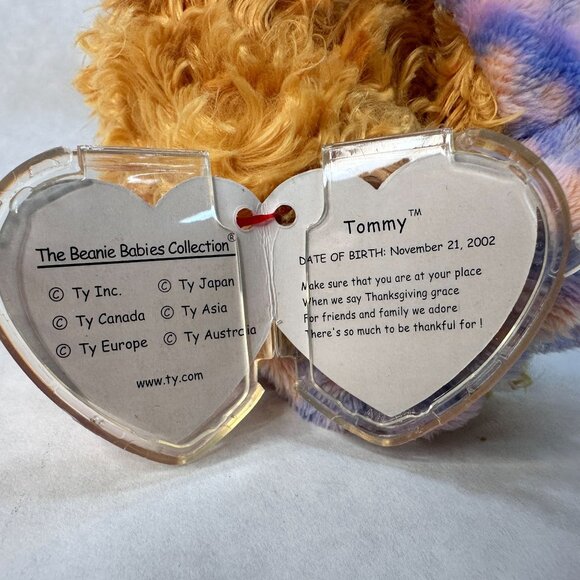Vintage Ty Beanie Babies TOMMY Turkey Plush Toy 2002 with Tag and Tag Cover 6 in - Picture 7 of 8